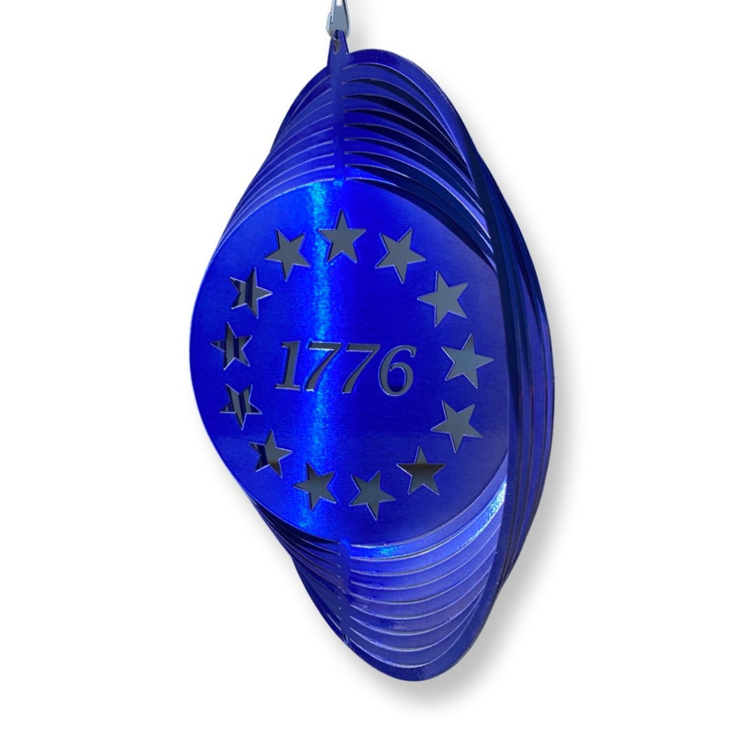 Metal 1776 Wind Spinner for patriotic garden and outdoor decor