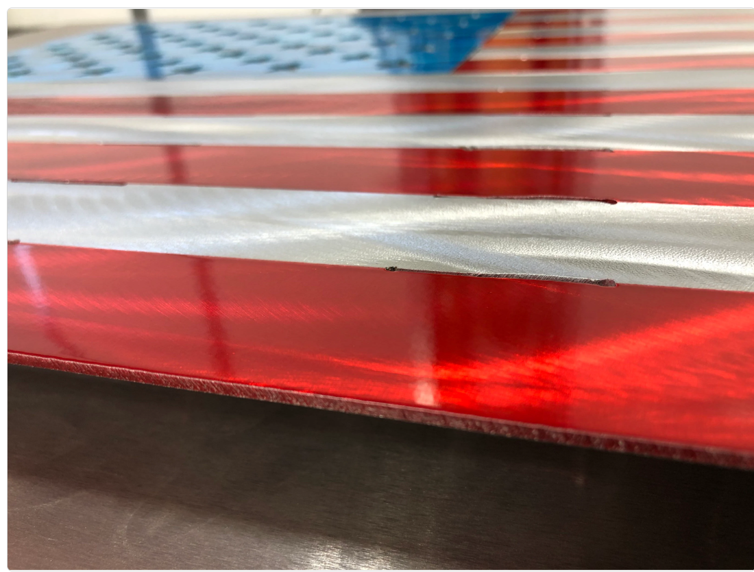 Aluminum Standard American Flag, handcrafted from marine-grade aluminum with precision laser-cut details and integrated mounting brackets by CnS CnC.