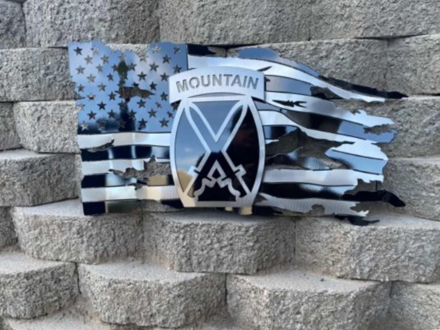 10th Mountain Division – American Metal Flag Wall Art