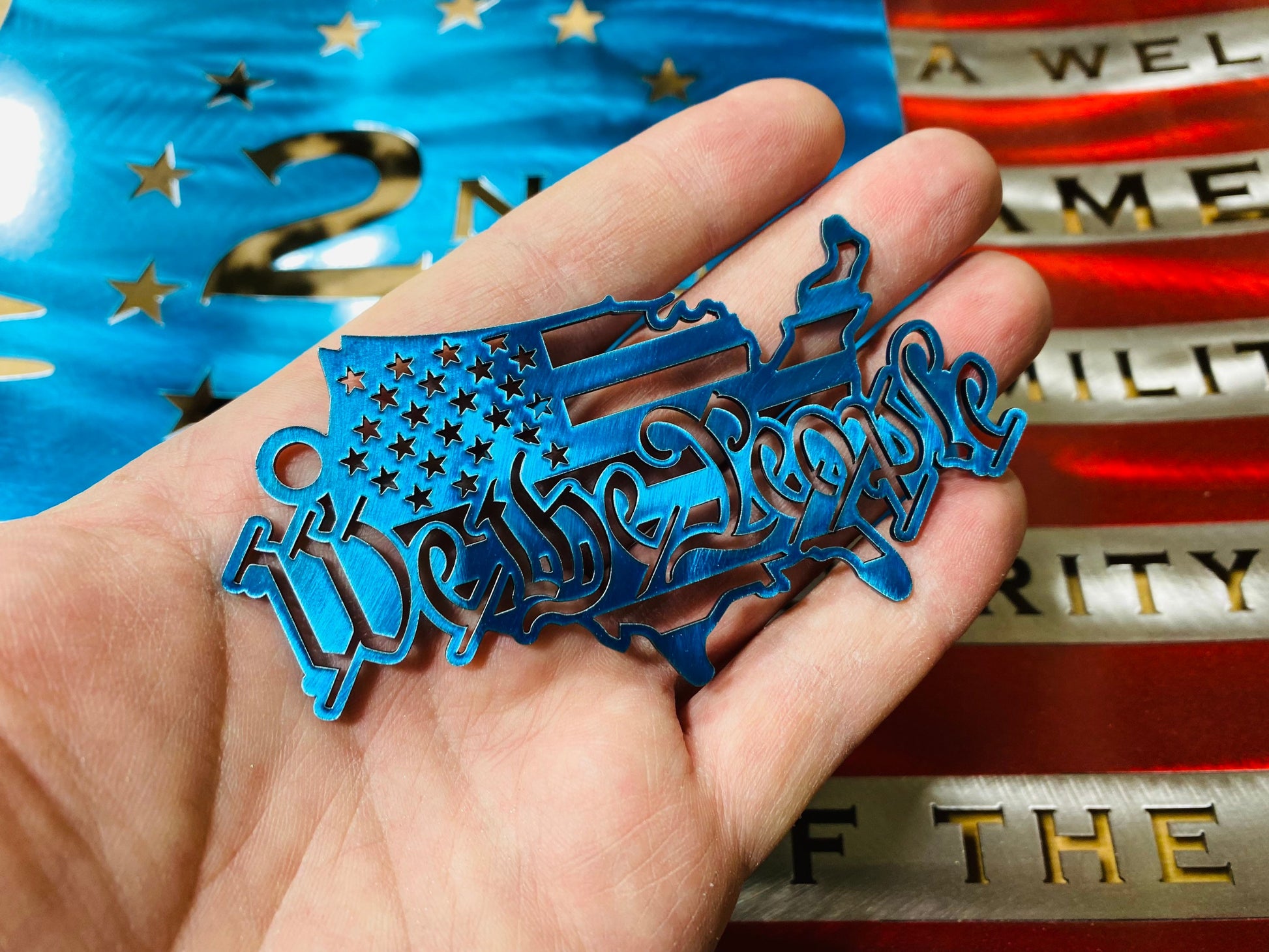 We The People Metal Keychain By CnS CnC