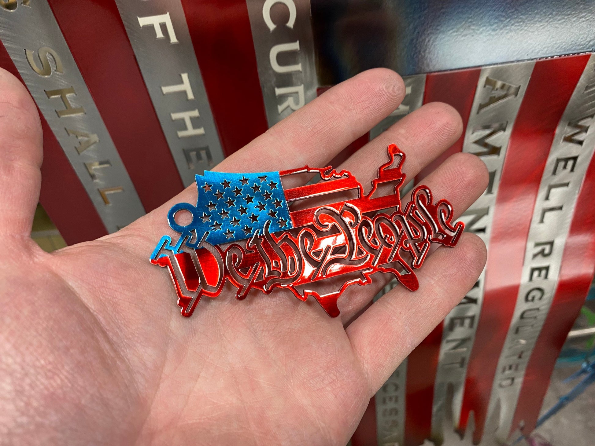 We The People Metal Keychain By CnS CnC