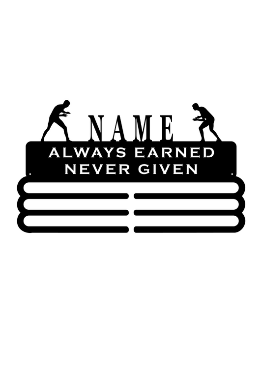 Personalized Wrestling Medal Holder – Three Rung Custom Metal Display - CnS CnC