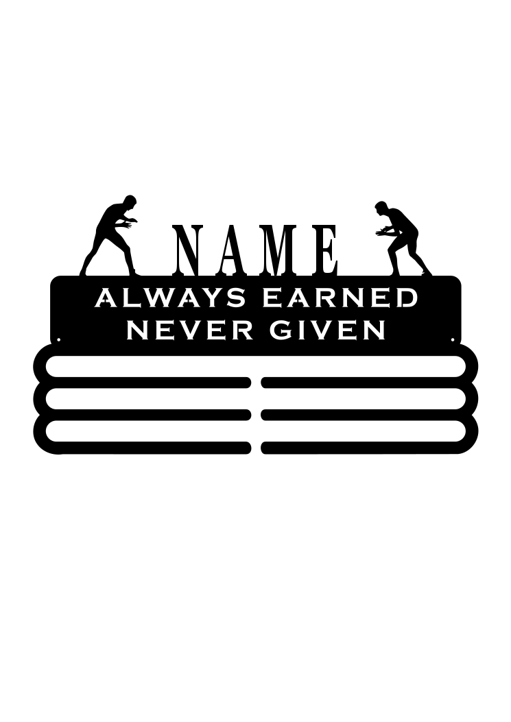 Personalized Wrestling Medal Holder – Three Rung Custom Metal Display - CnS CnC