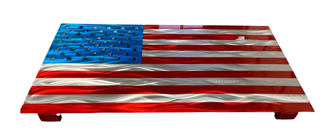 Aluminum Standard American Flag, handcrafted from marine-grade aluminum with precision laser-cut details and integrated mounting brackets by CnS CnC.
