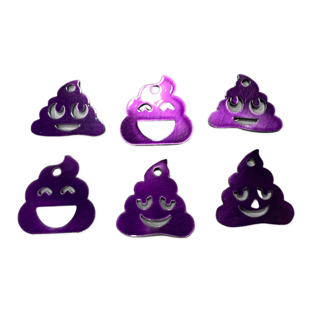 Metal poo-shaped keychain available in multiple colors and sizes