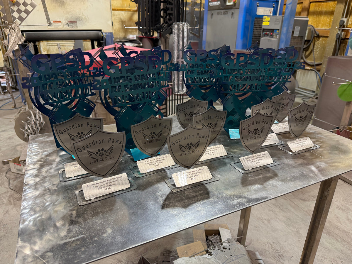 GPSD trophies and USMC flag