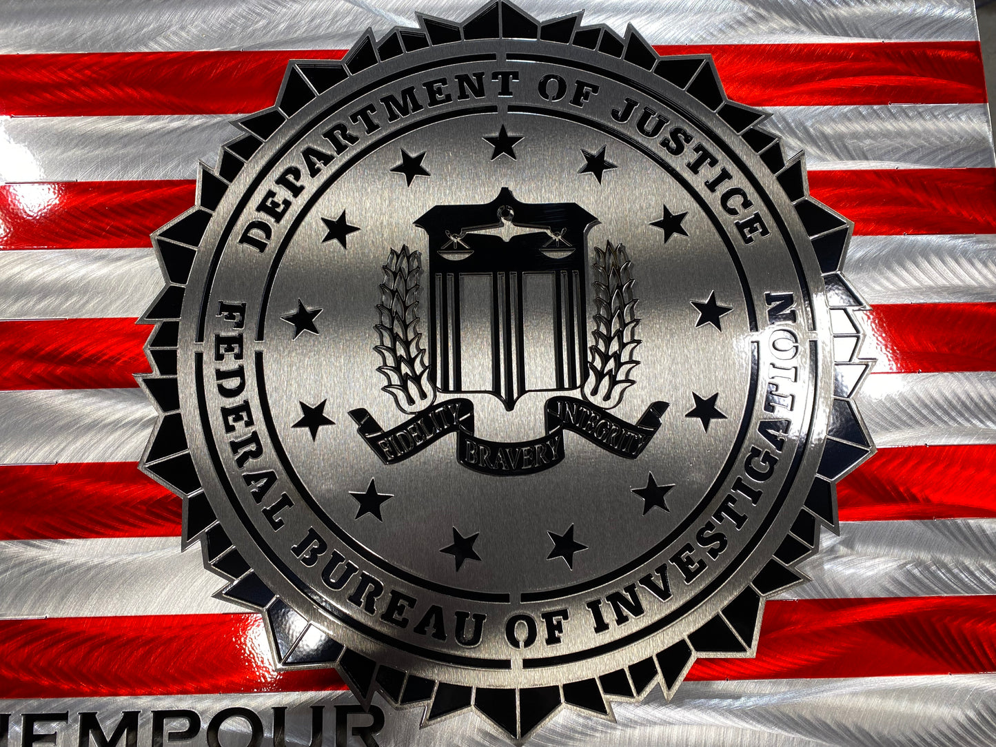 36” fbi logo personalized flag