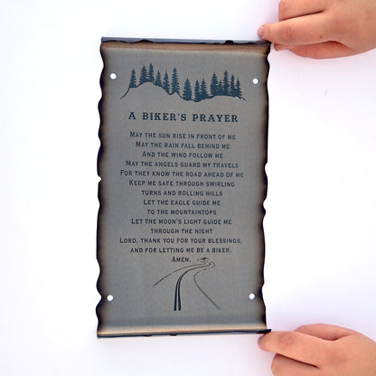 Biker’s Prayer Metal Scroll