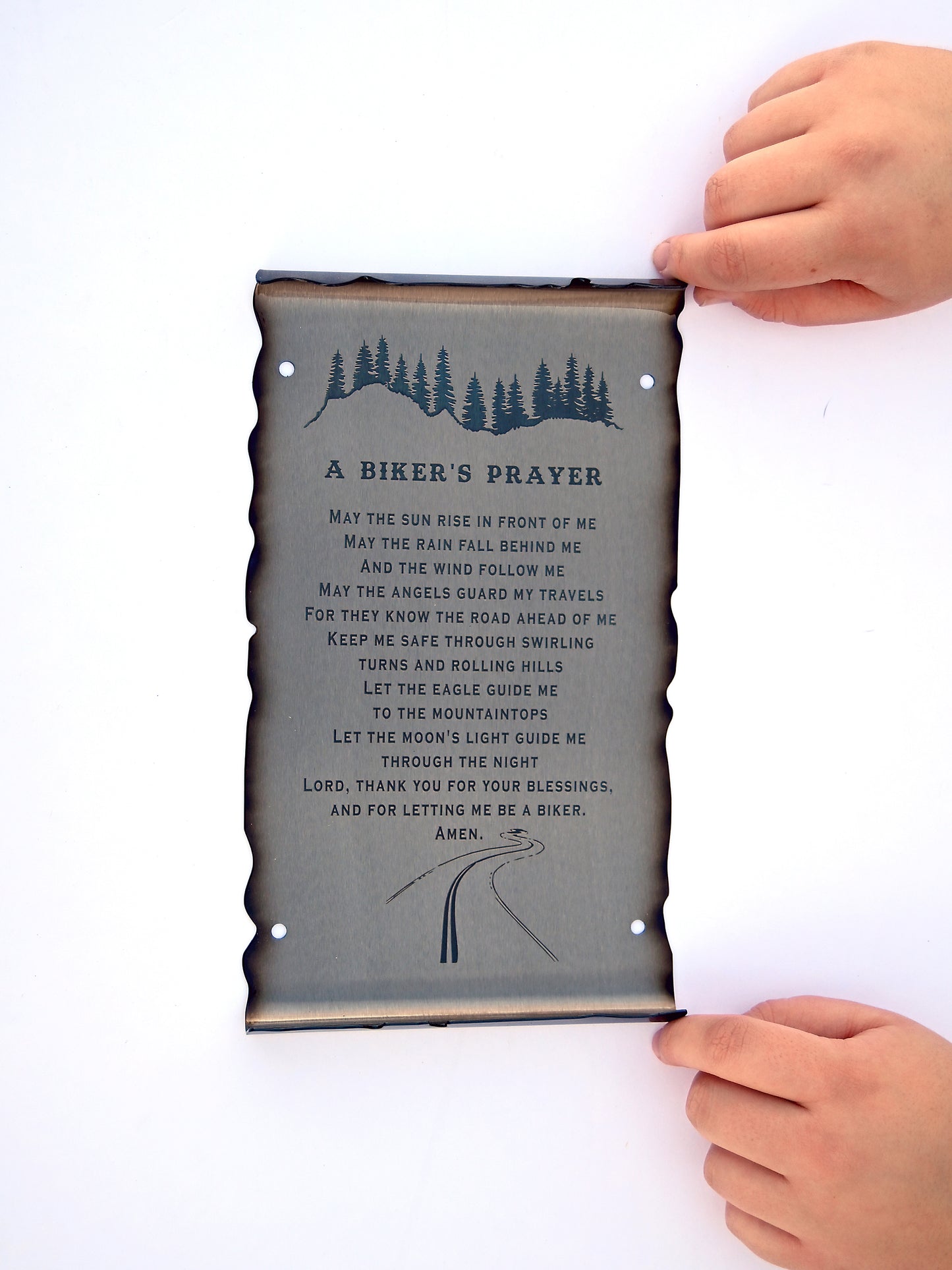 Biker’s Prayer Metal Scroll
