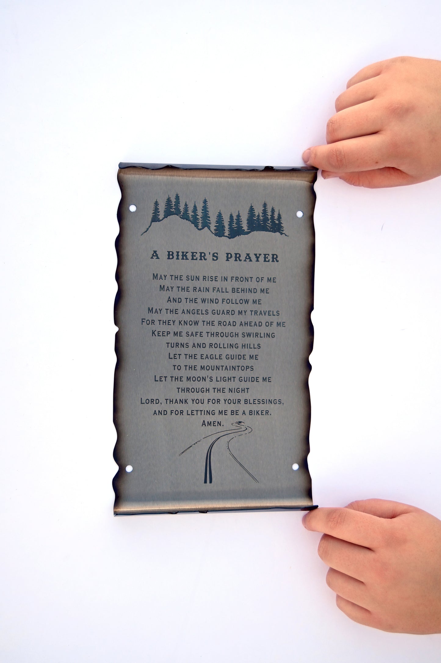 Biker’s Prayer Metal Scroll