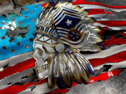 Command Chief Master Sergeant Skull Headdress American Flag
