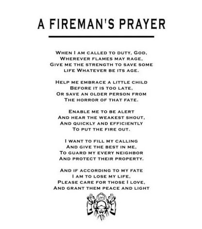 Fireman's Prayer Thin Red Line American Flag – Metal Wall Art