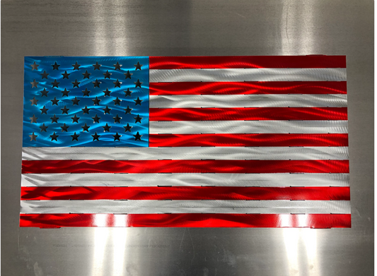 Aluminum Standard American Flag, handcrafted from marine-grade aluminum with precision laser-cut details and integrated mounting brackets by CnS CnC.