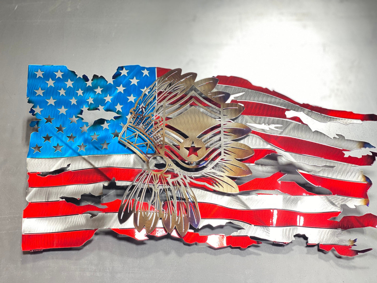 Chief Master Sergeant Headdress & American Flag