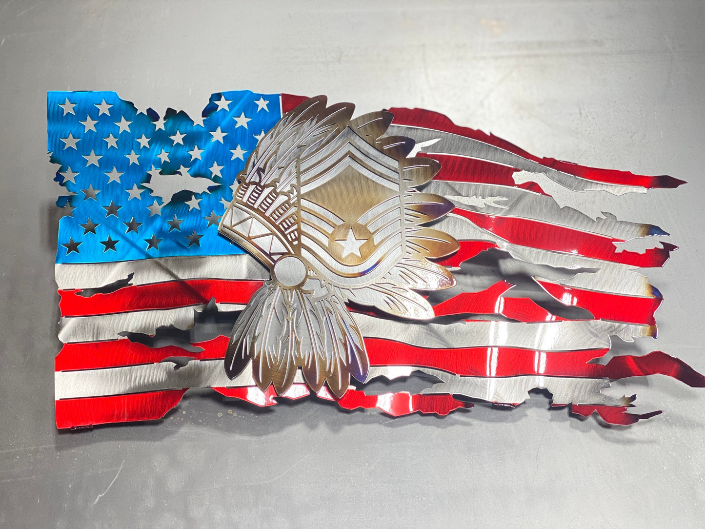 Chief Master Sergeant Headdress & American Flag