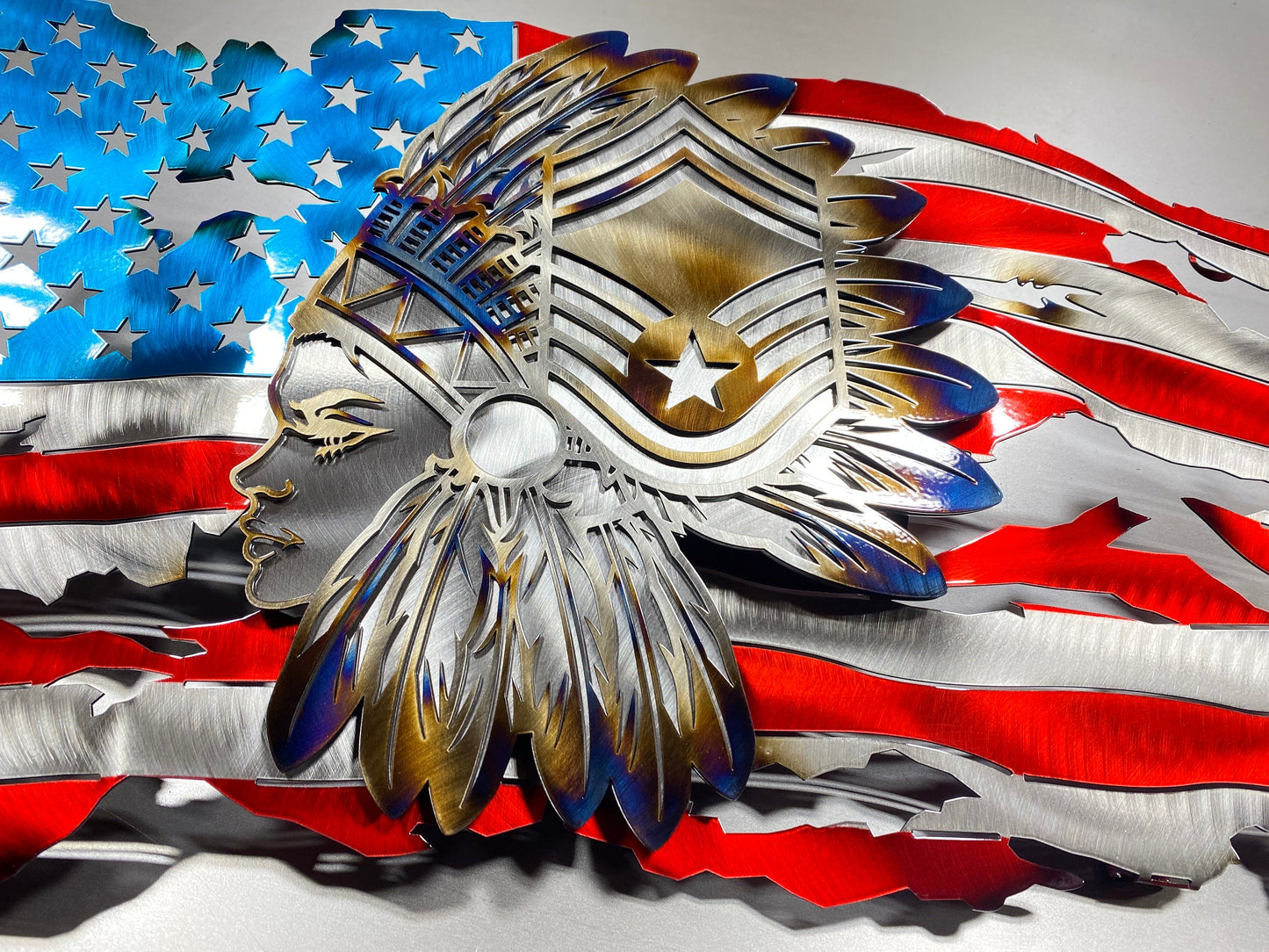 Female Chief Master Sergeant Headdress Tattered Flag