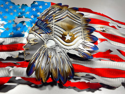 Female Chief Master Sergeant Headdress Tattered Flag