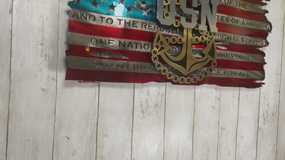 Tattered Chief Petty Officer Flag -  Officially Licensed Navy Metal Art