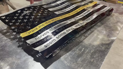 Patriotic Military Metal Art - American Flag Wall Decor - CNC Steel
