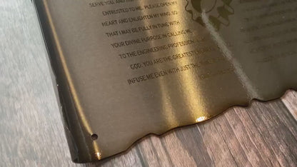Metal Scroll With engineer's Prayer