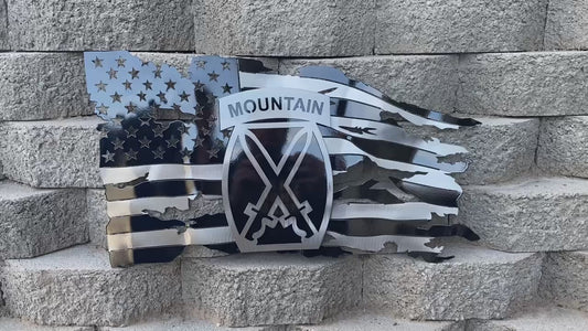 10th Mountain Division – American Metal Flag Wall Art