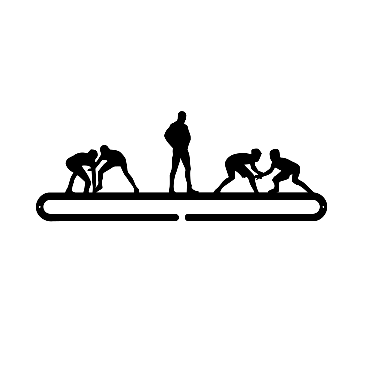 Wrestling Medal Holder with Wrestler Silhouettes | CnS CnC
