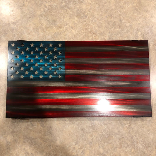 Distressed Standard American Flag with four-stage powder-coated finish, 24 inches wide, for patriotic indoor or outdoor display.