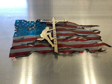 Lineman American Flag, Electrician Gift, Metal Flag