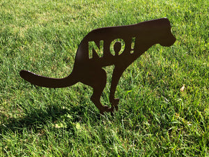 No Pooping!!  Bad Dog Metal Yard Sign