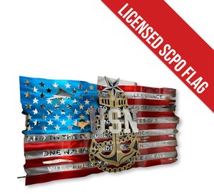 Officially Licensed Senior Chief Navy Flag, Metal American Flag