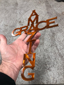Amazing Grace Metal Cross