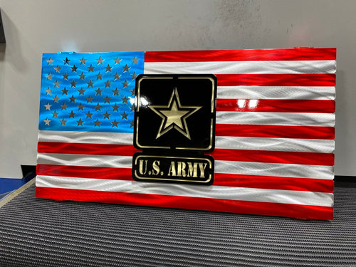 Army logo metal flag