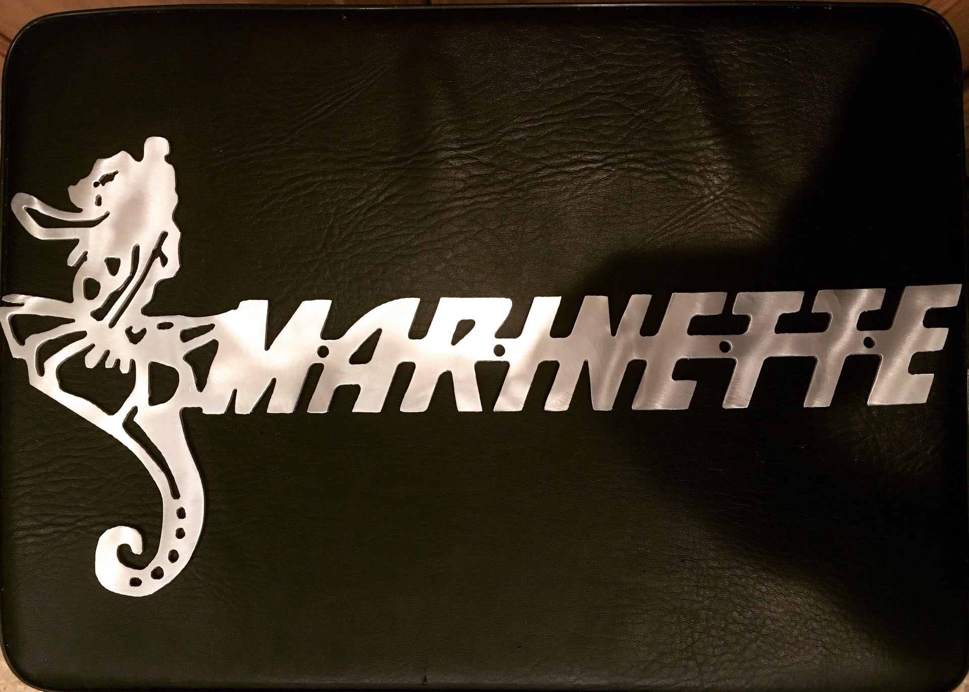 Marinette Boat Logos with Seahorse - Aluminum Set