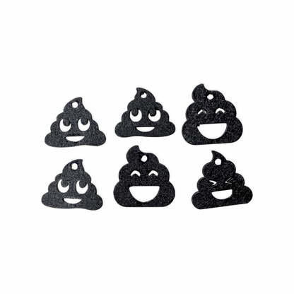Metal poo-shaped keychain available in multiple colors and sizes

